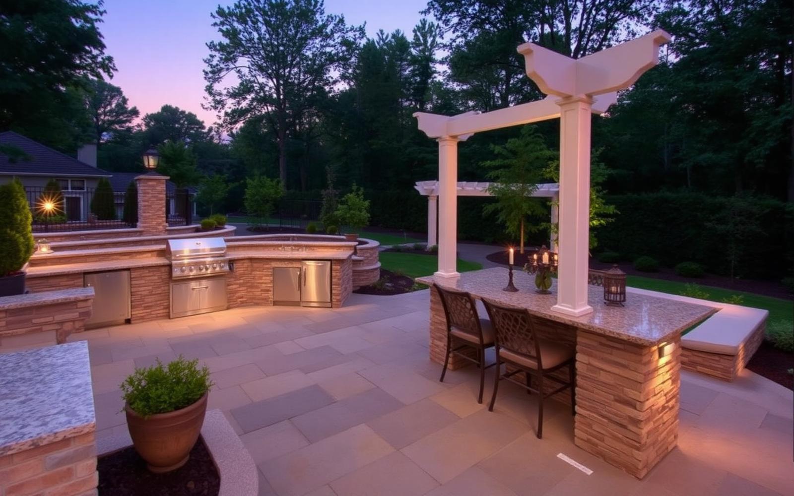 Multi-level entertainment patio